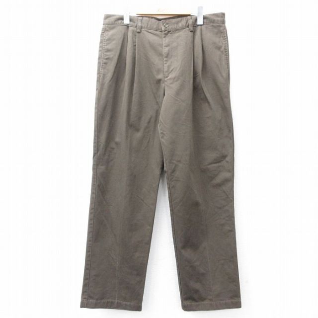 【20%OFF】W36★古着 ドッカーズ パンツ メンズ コットン 茶 ブラウン 25jul31 中古 ボトムス ロング
