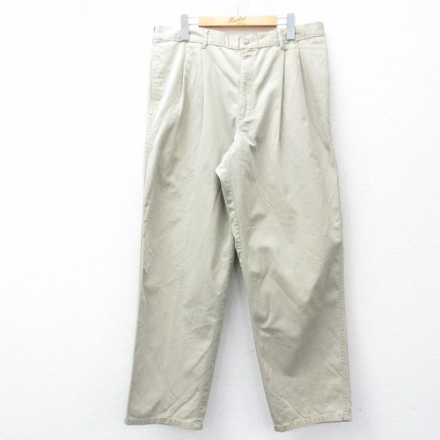 【50%OFF】W36★古着 パンツ メンズ コットン ベージュ カーキ 25jul31 中古 ボトムス ロング
