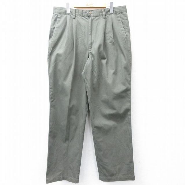 【50%OFF】W36★古着 ドッカーズ パンツ メンズ 00年代 00s コットン 緑系 グリーン 25jul31 中古 ボトムス ロング
