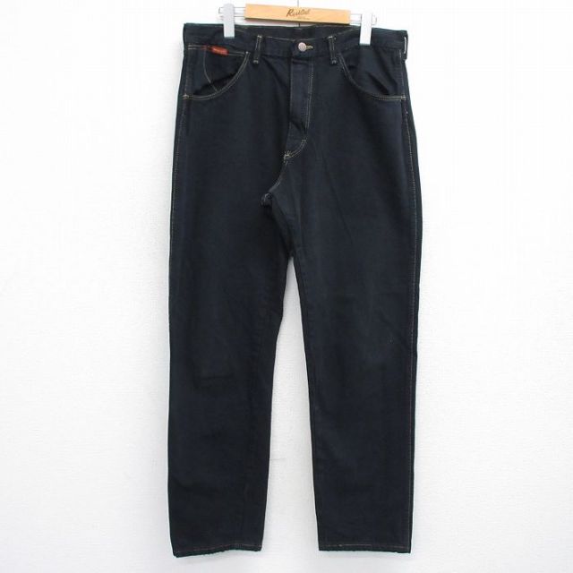 【20%OFF】W36★古着 ラングラー Wrangler ジーンズ メンズ 90年代 90s USA製 黒 ブラック デニム 【spe】 25aug01 中古 ボトムス ジーパン Gパン ロング パンツ