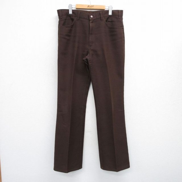 W36★古着 リーバイス Levis 517 パンツ メンズ 80年代 80s フレア USA製 タロン 茶 ブラウン 【spe】 25aug01 中古 ボトムス ロング