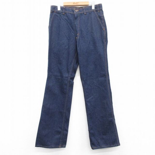 W31★古着 リーバイス Levis ジーンズ メンズ 80年代 80s フレア ブーツカット タロン 濃紺 ネイビー デニム 【spe】 25aug04 中古 ボトムス ジーパン Gパン ロング パンツ
