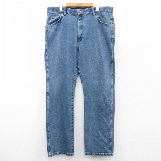 W39★古着 ラングラー Wrangler ジーンズ メンズ 紺 ネイビー デニム 25aug04 中古 ボトムス ジーパン Gパン ロング パンツ