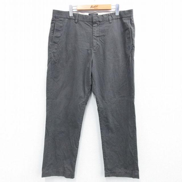 W37★古着 バナナリパブリック BANANA REPUBLIC ブランド パンツ メンズ コットン 濃グレー系 25aug07 中古 ボトムス ロング