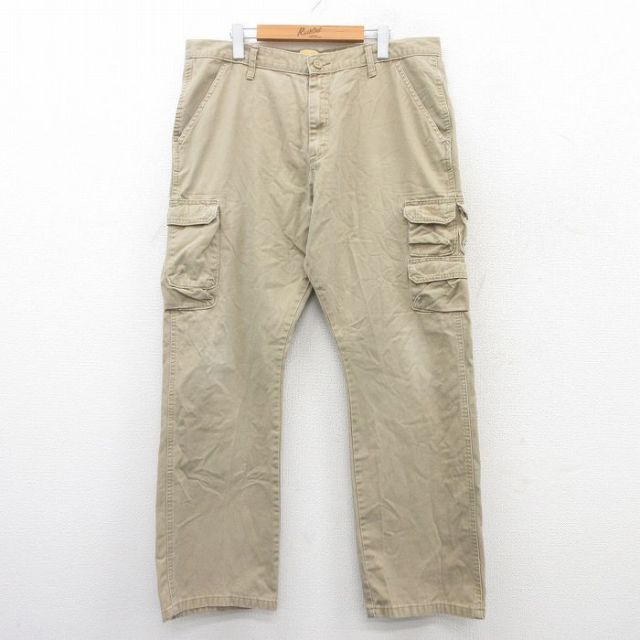 【50%OFF】W38★古着 ラングラー Wrangler カーゴ パンツ メンズ コットン ベージュ カーキ 25aug08 中古 ボトムス ロング
