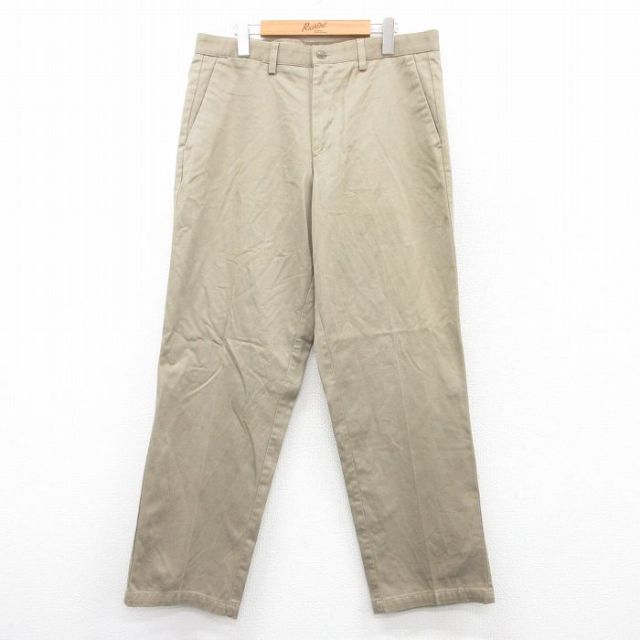 W34★古着 ドッカーズ パンツ メンズ コットン ベージュ カーキ 25aug08 中古 ボトムス ロング