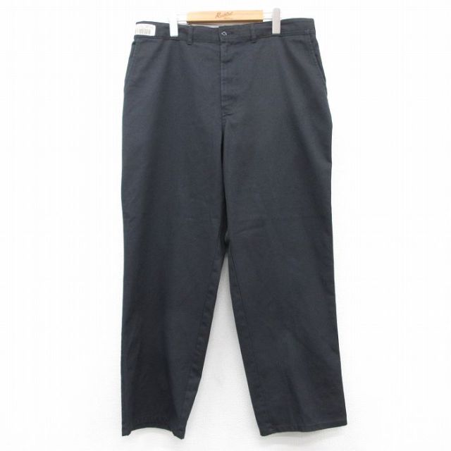W37★古着 ワーク パンツ メンズ 黒 ブラック 25aug13 中古 ボトムス ロング