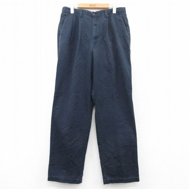 【50%OFF】W33★古着 ドッカーズ パンツ メンズ コットン 紺 ネイビー 【spe】 25aug13 中古 ボトムス ロング