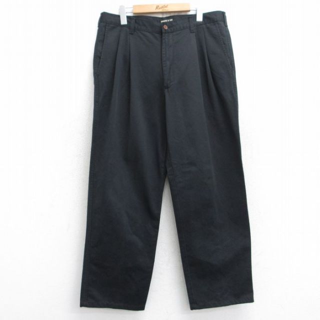 W35★古着 リー Lee パンツ ジーンズ メンズ コットン 黒 ブラック 25aug13 中古 ボトムス ジーパン Gパン ロング