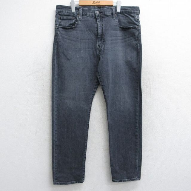 W40★古着 リーバイス Levis 502 ジーンズ メンズ ヒゲ 大きいサイズ 黒 ブラック デニム 25aug13 中古 ボトムス ジーパン Gパン ロング パンツ
