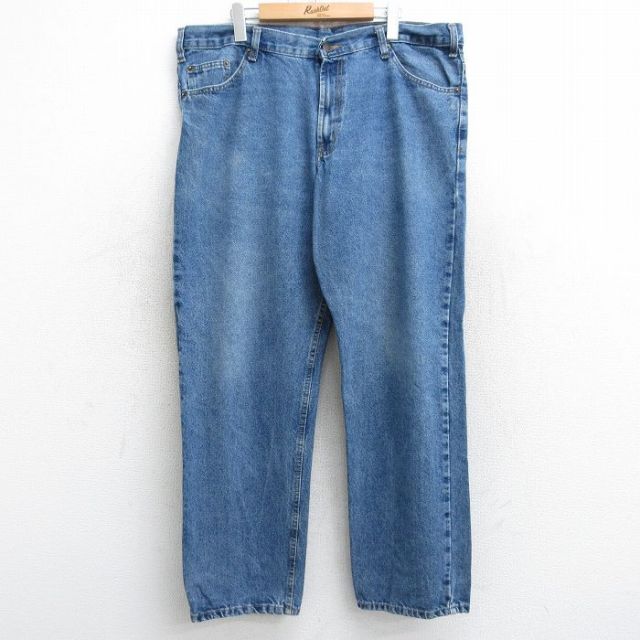 W41★古着 ペインター パンツ メンズ 大きいサイズ コットン 紺 ネイビー デニム 25aug13 中古 ボトムス ロング