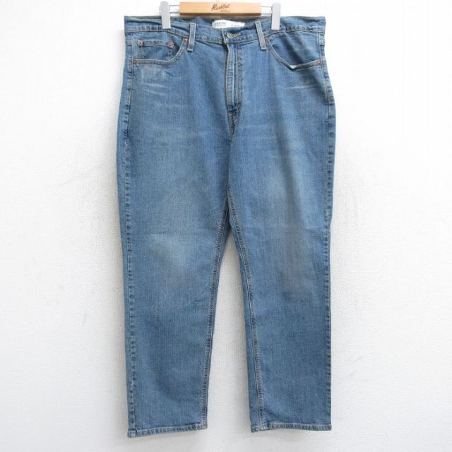 W38★古着 リーバイス Levis シグネチャー ジーンズ メンズ ヒゲ コットン 紺 ネイビー デニム 25aug13 中古 ボトムス ジーパン Gパン ロング パンツ