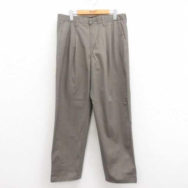 【20%OFF】W33★古着 リー Lee パンツ メンズ コットン ベージュ カーキ 25aug13 中古 ボトムス ロング