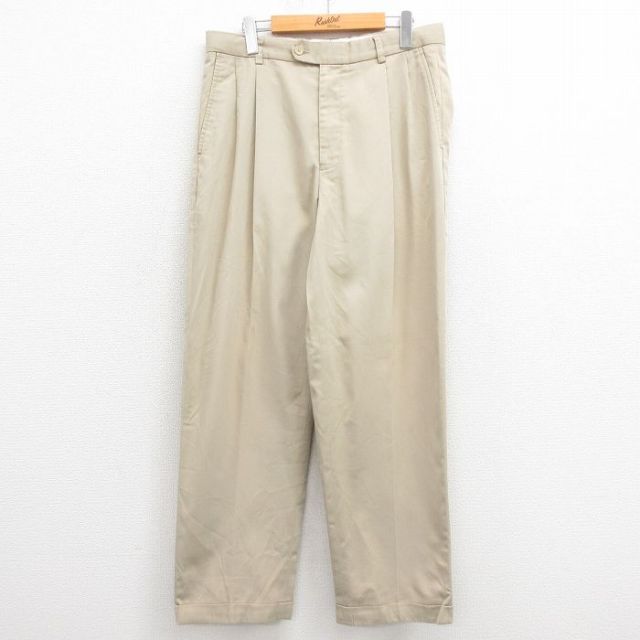 【50%OFF】W33★古着 カークランド パンツ メンズ ベージュ カーキ 25aug18 中古 ボトムス ロング