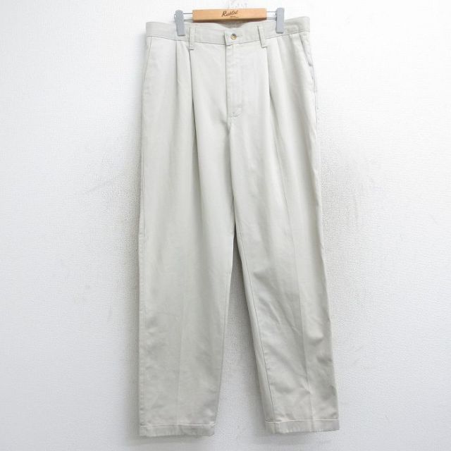 【20%OFF】W36★古着 ラングラー Wrangler パンツ メンズ コットン 薄ベージュ カーキ 25aug18 中古 ボトムス ロング