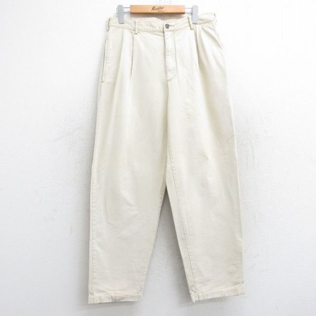 W33★古着 ギャップ GAP パンツ メンズ 00年代 00s テーパード コットン 薄ベージュ カーキ 25aug18 中古 ボトムス ロング