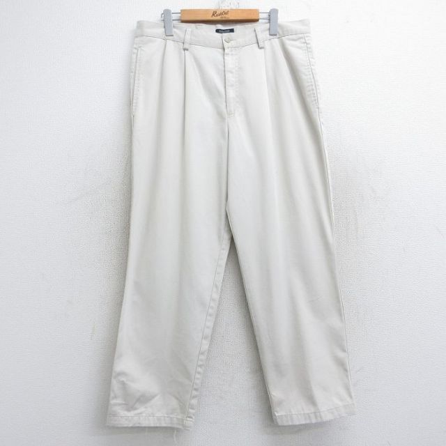W34★古着 ドッカーズ パンツ メンズ コットン 生成り 25aug19 中古 ボトムス ロング