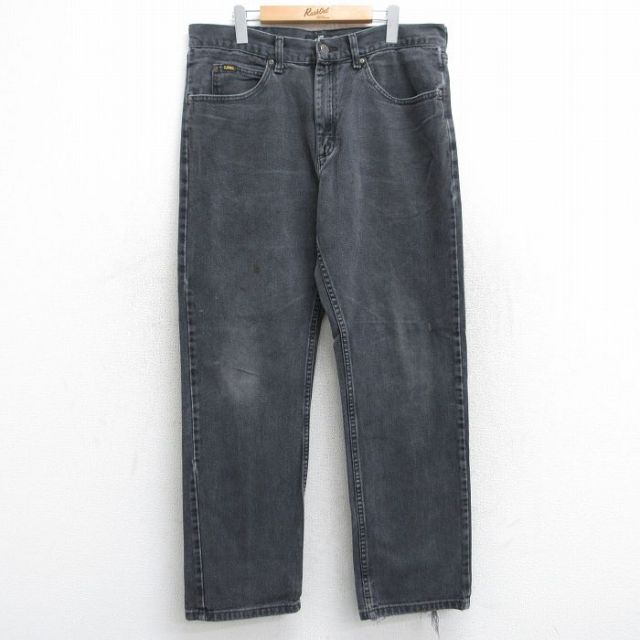 W36★古着 リー Lee ジーンズ メンズ コットン 黒 ブラック デニム 25aug19 中古 ボトムス ジーパン Gパン ロング パンツ