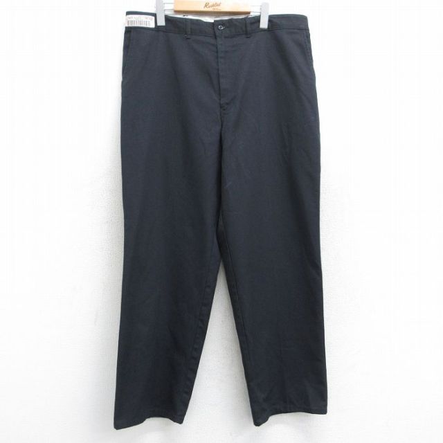 W38★古着 ワーク パンツ メンズ 黒 ブラック 25aug19 中古 ボトムス ロング