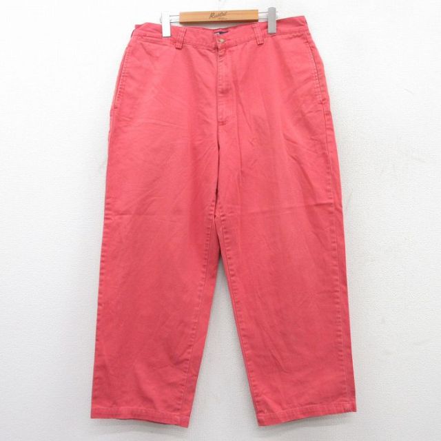 W35★古着 ラルフローレン Ralph Lauren ブランド パンツ メンズ 90年代 90s コットン 濃ピンク 25aug20 中古 ボトムス ロング