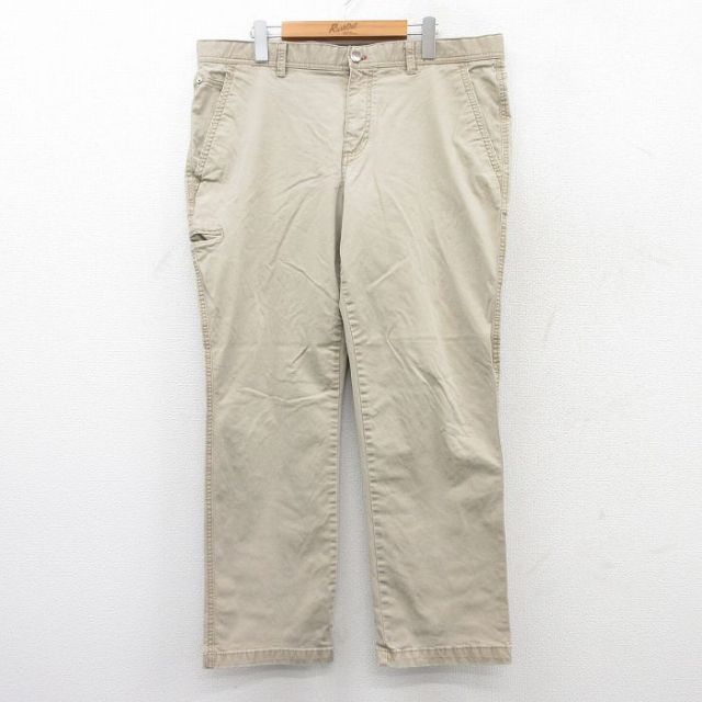 【50%OFF】W38★古着 パンツ メンズ ベージュ カーキ 25aug20 中古 ボトムス ロング