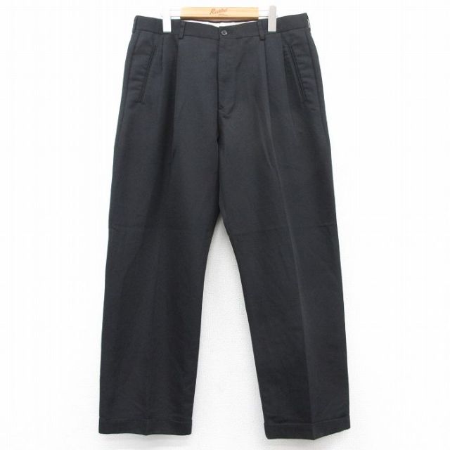 W35★古着 HAGGAR パンツ メンズ 黒 ブラック 25aug20 中古 ボトムス ロング