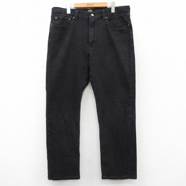W37★古着 リー Lee ジーンズ メンズ 黒 ブラック デニム 25aug21 中古 ボトムス ジーパン Gパン ロング パンツ