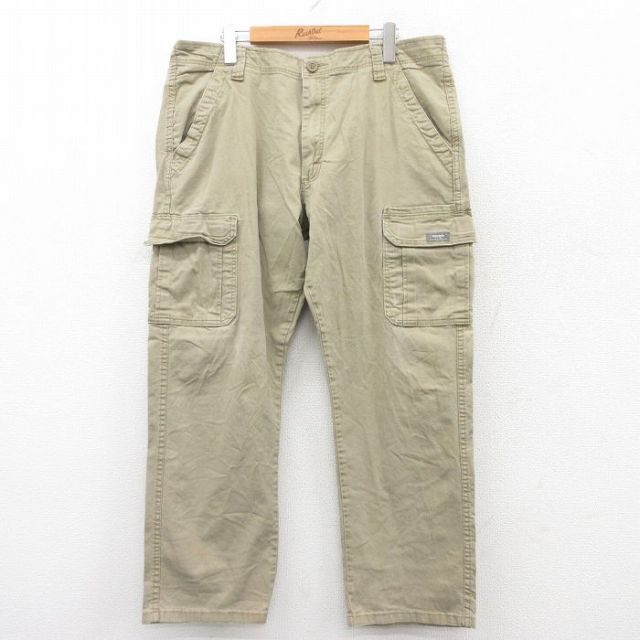 W37★古着 ラングラー Wrangler カーゴ パンツ メンズ ベージュ カーキ 25aug21 中古 ボトムス ロング