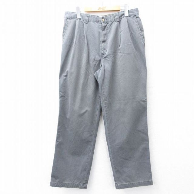 W33★古着 HAGGAR パンツ メンズ グレー 25aug21 中古 ボトムス ロング