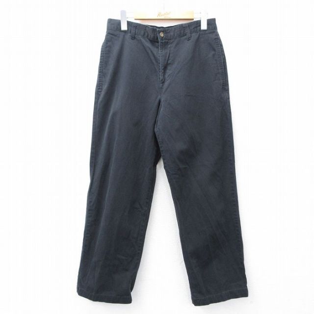 W30★古着 ドッカーズ パンツ メンズ コットン 黒 ブラック 25aug21 中古 ボトムス ロング
