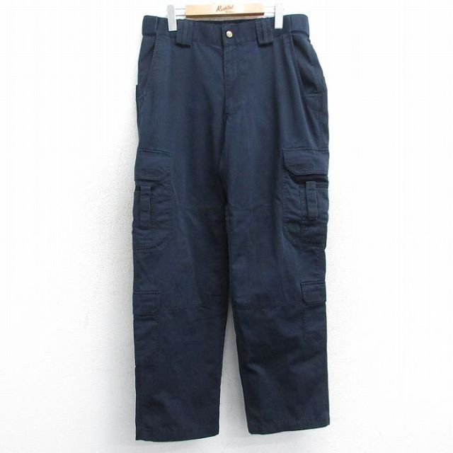 W34★古着 5.11 タクティカル カーゴ パンツ メンズ 紺 ネイビー 25aug30 中古 ボトムス ロング