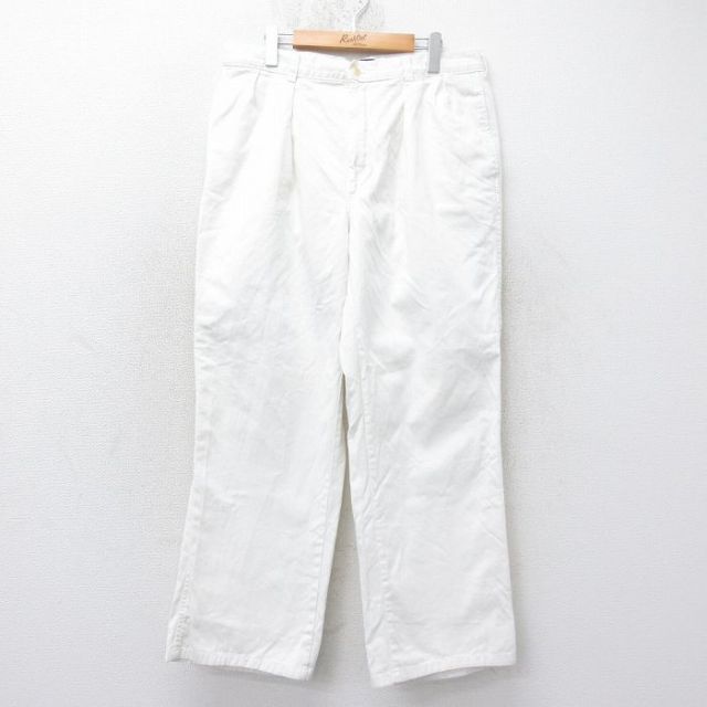 W36★古着 ラルフローレン Ralph Lauren ブランド パンツ メンズ 90年代 90s コットン USA製 白 ホワイト 【spe】 25sep01 中古 ボトムス ロング