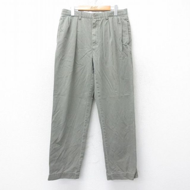 W33★古着 ラルフローレン Ralph Lauren ブランド チノ パンツ チノパン メンズ 90年代 90s ANDREW コットン グレー系 25sep01 中古 ボトムス ロング