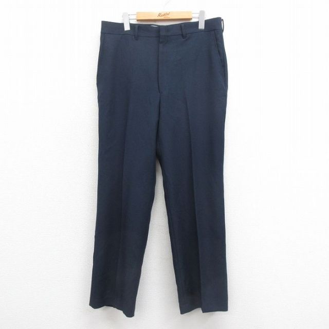 W35★古着 シアーズ スラックス パンツ メンズ 80年代 80s タロン 紺 ネイビー 25sep05 中古 ボトムス ロング