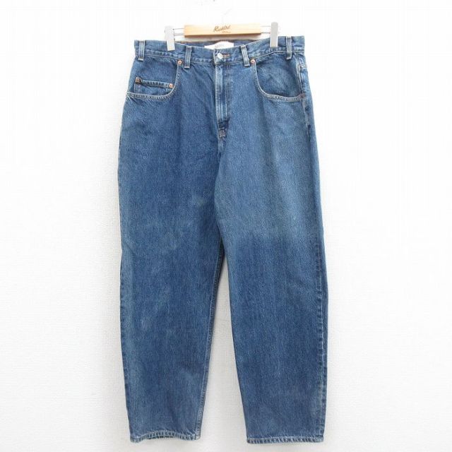 W35★古着 ギャップ GAP ジーンズ メンズ 00年代 00s バギー コットン 紺 ネイビー デニム 【spe】 25sep05 中古 ボトムス ジーパン Gパン ロング パンツ