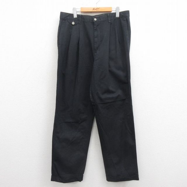 W36★古着 ドッカーズ チノ パンツ チノパン メンズ 00年代 00s 黒 ブラック 25sep05 中古 ボトムス ロング