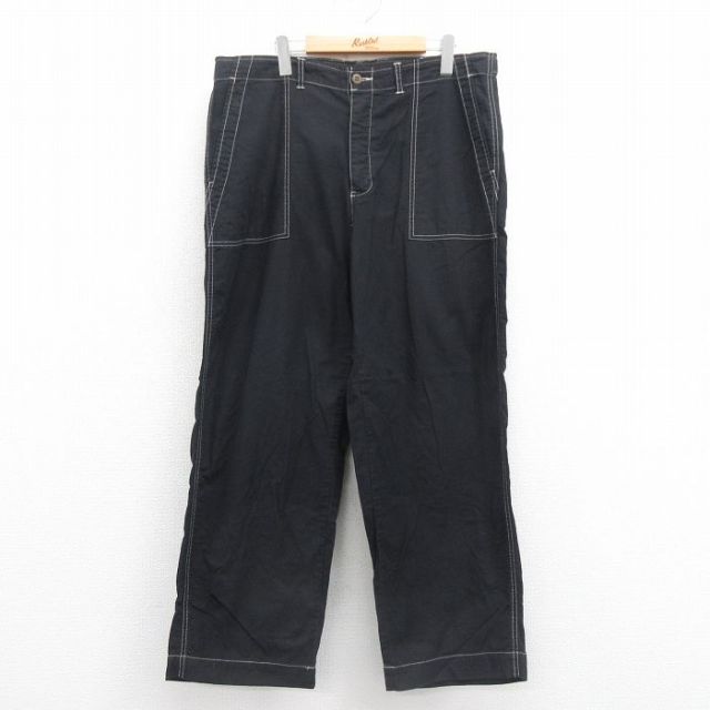 W36★古着 ラルフローレン Ralph Lauren ポロスポーツ ブランド ベイカー パンツ メンズ コットン 黒 ブラック 【spe】 25sep05 中古 ボトムス ロング