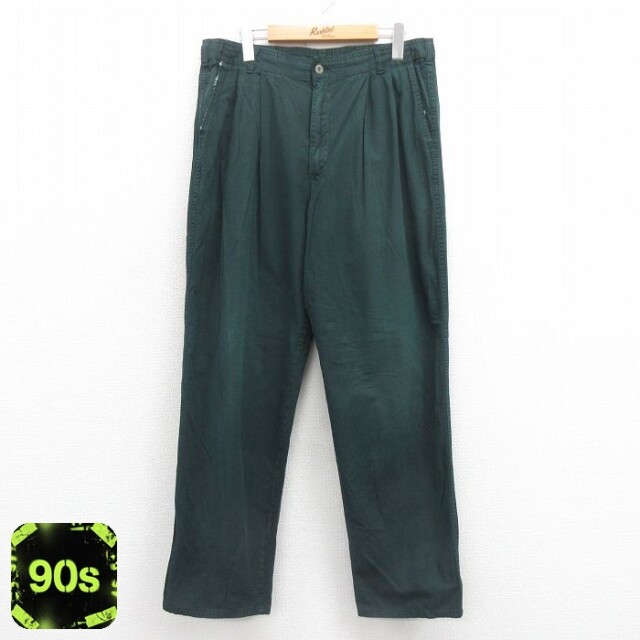 【50%OFF】ドッカーズ 90s パンツ グリーン W34 | 古着