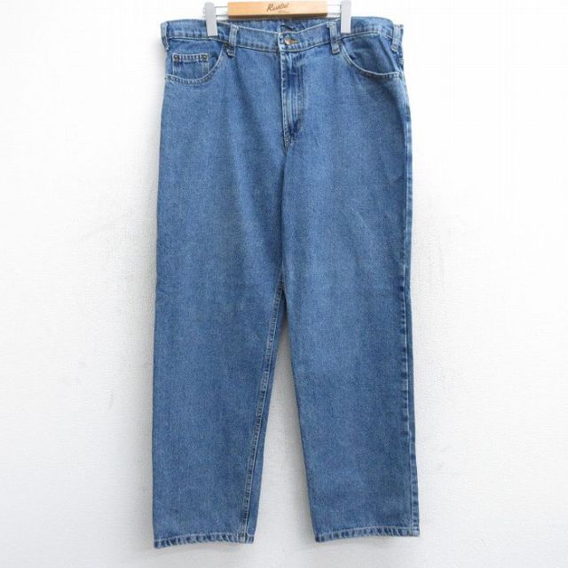 【20%OFF】W39★古着 ジーンズ メンズ コットン 紺 ネイビー デニム 25sep06 中古 ボトムス ジーパン Gパン ロング パンツ