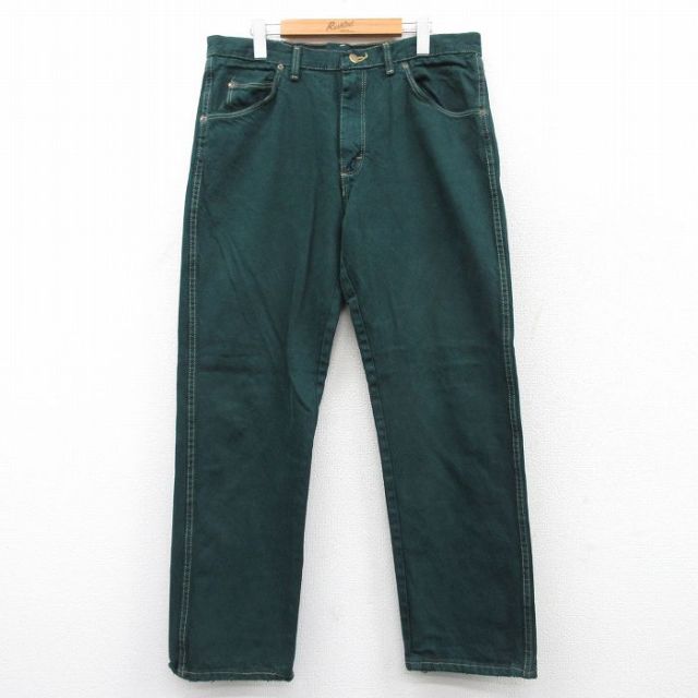 【50%OFF】ラングラー W35 ジーンズ グリーン | 古着