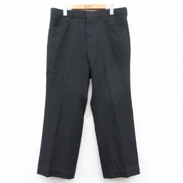 W35★古着 リーバイス Levis アクション スラックス パンツ メンズ 80年代 80s スタプレ タロン 黒 ブラック 【spe】 25sep09 中古 ボトムス ロング