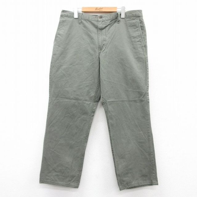 W37★古着 ドッカーズ パンツ メンズ コットン 薄緑 グリーン 25sep10 中古 ボトムス ロング