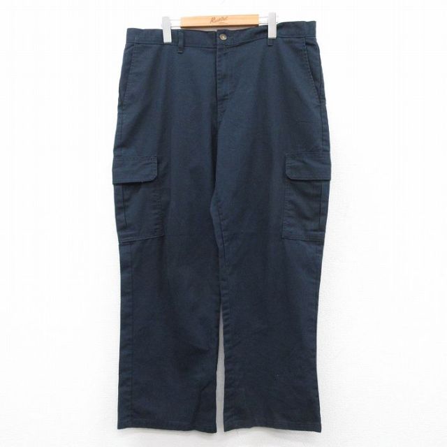 W38★古着 ディッキーズ Dickies ワーク カーゴ パンツ メンズ 濃紺 ネイビー 25sep10 中古 ボトムス ロング