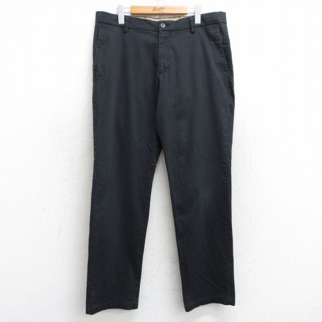 W36★古着 ドッカーズ パンツ メンズ 黒 ブラック 25sep12 中古 ボトムス ロング