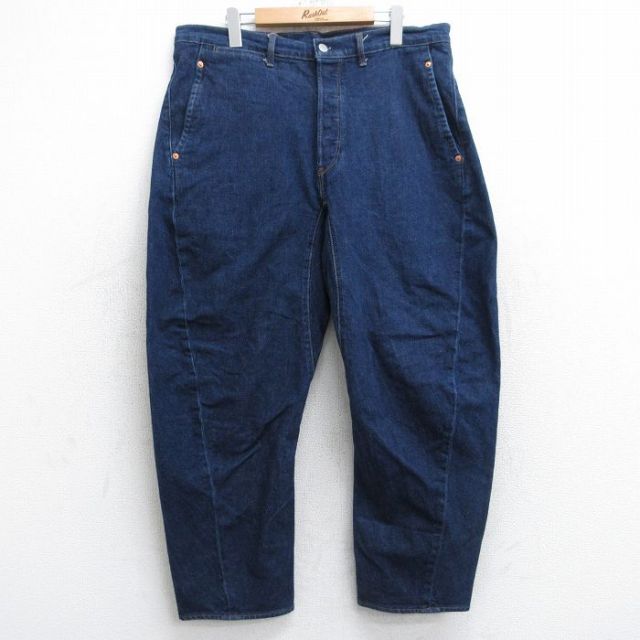 W37★古着 リーバイス Levis ジーンズ メンズ テーパード 濃紺 ネイビー デニム 【spe】 25sep12 中古 ボトムス ジーパン Gパン ロング パンツ