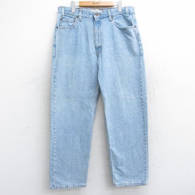 W36★古着 リーバイス Levis シグネチャー ジーンズ メンズ コットン 薄紺 ネイビー デニム 25sep12 中古 ボトムス ジーパン Gパン ロング パンツ