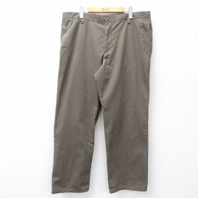 W39★古着 ドッカーズ パンツ メンズ ワンポイントロゴ 茶系 ブラウン 25sep13 中古 ボトムス ロング