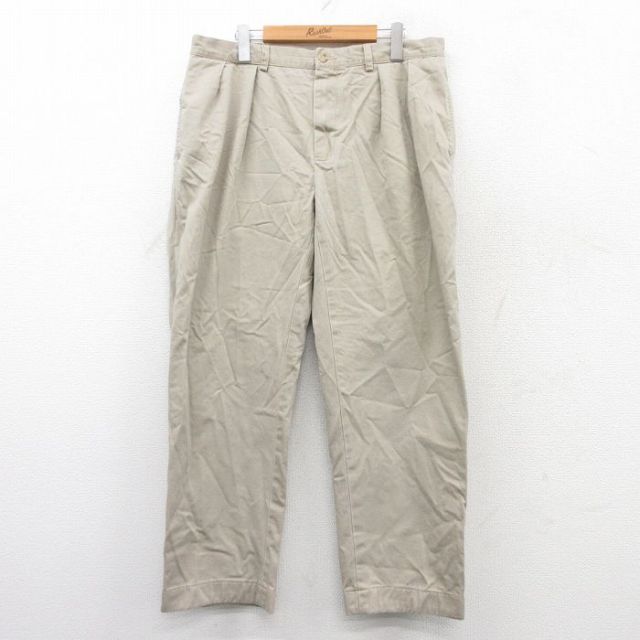 【20%OFF】W35★古着 ラルフローレン Ralph Lauren ブランド パンツ メンズ 90年代 90s ETHAN コットン ベージュ カーキ 25sep13 中古 ボトムス ロング