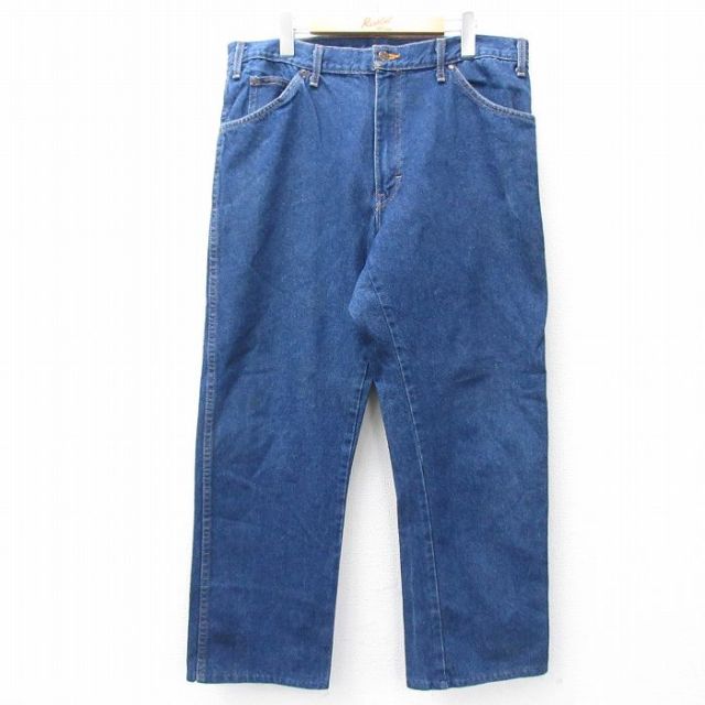 W36★古着 ディッキーズ Dickies ジーンズ メンズ 濃紺 ネイビー デニム 25sep16 中古 ボトムス ジーパン Gパン ロング パンツ