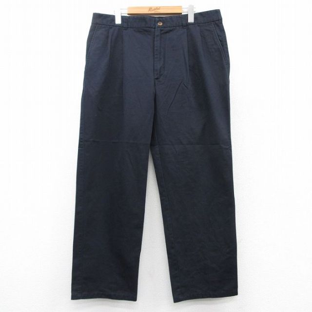 W37★古着 セントジョンズベイ パンツ メンズ コットン 紺 ネイビー 25sep17 中古 ボトムス ロング